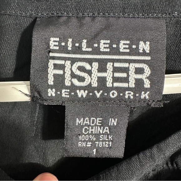 Eileen Fisher 100% silk maxi shift dress, size 1,‎ black - Picture 5 of 7